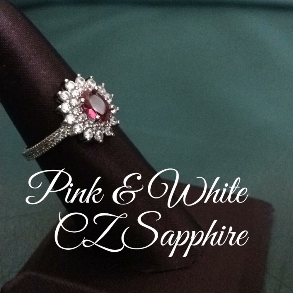 🆕Gorgeous Pink & White CZ Sapphire Ring⭐️